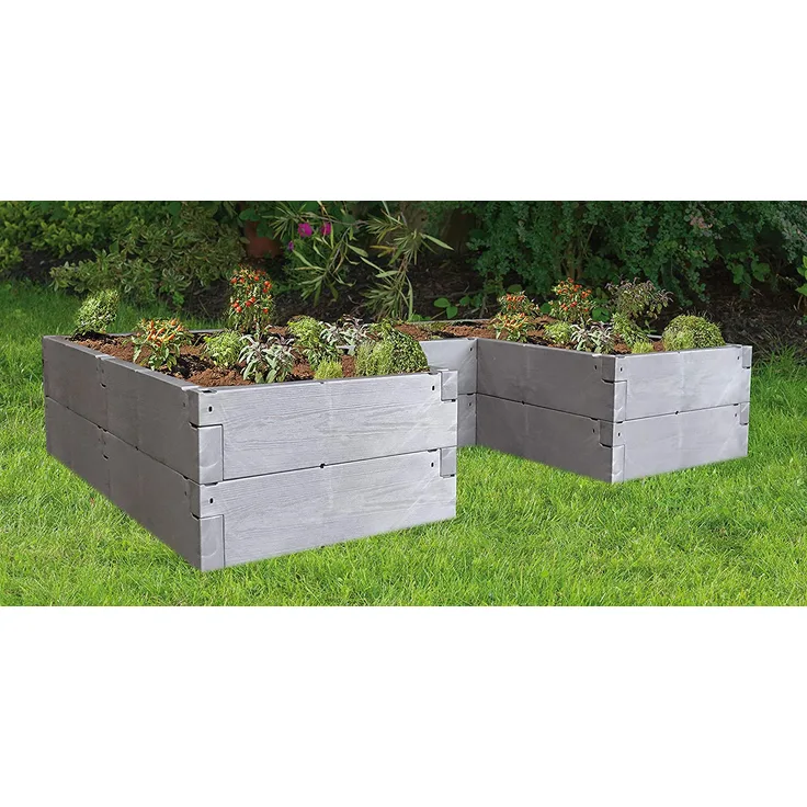 JUWEL Hochbeet Timber Ergoline Variable Aufbauweise Gartenbeet 750 l grau