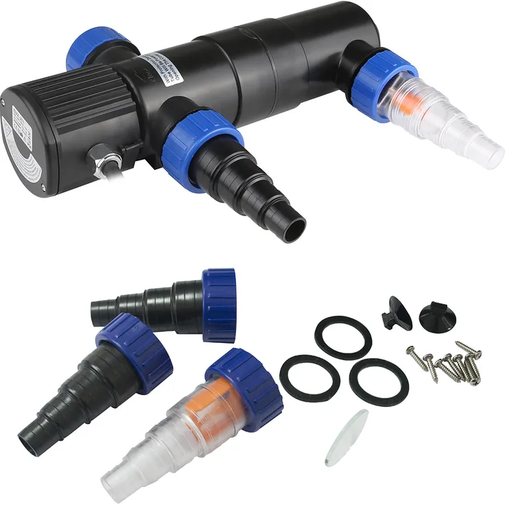 Teichklärer UVC Klärer Lichtfilter Wasserklärer | 11 Watt | Kabellänge: 5 m | integr. Vorschaltgerät | inkl. 3 Anschlussadapter