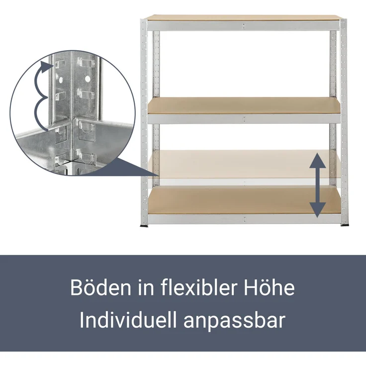 Juskys 2er Set Lagerregal Basic 180 x 90 x 40 cm (21096) – Bild 5
