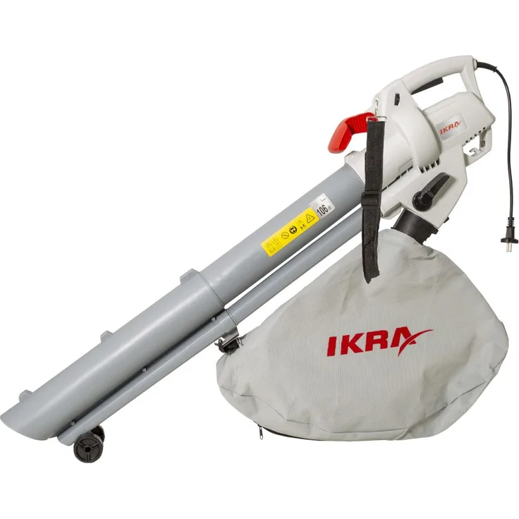 IKRA IEBV 3000, Elektro-Laubbläser und -sauger (3 in 1), 3000 W, mit Fangsack und Schultergurt
