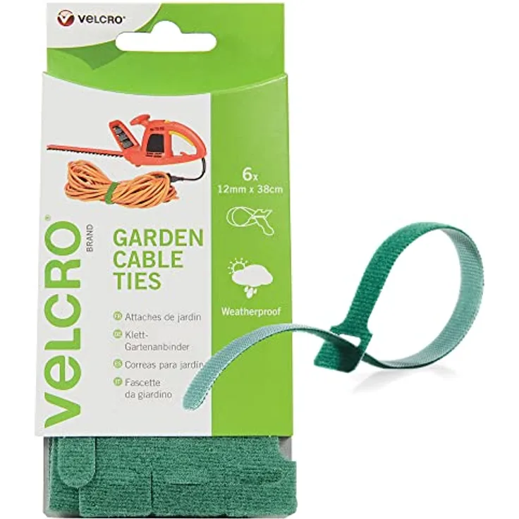 VELCRO ONE-WRAP f.Garten 12x380mmx6 Grn Klettstreifen wiederverwendbar