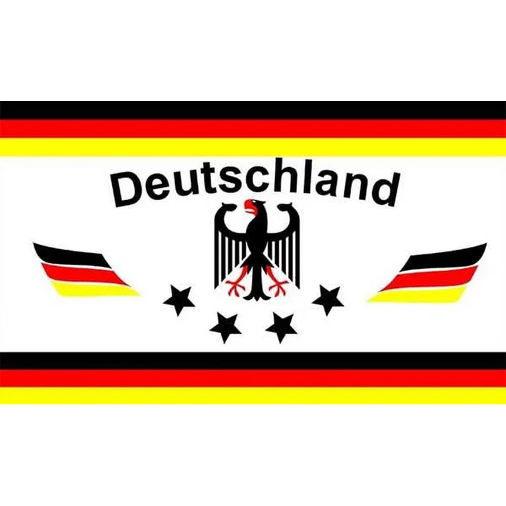 trends4cents Flagge Deutschland 1 Fußball 4 STERNE weiß 90 x 150 cm