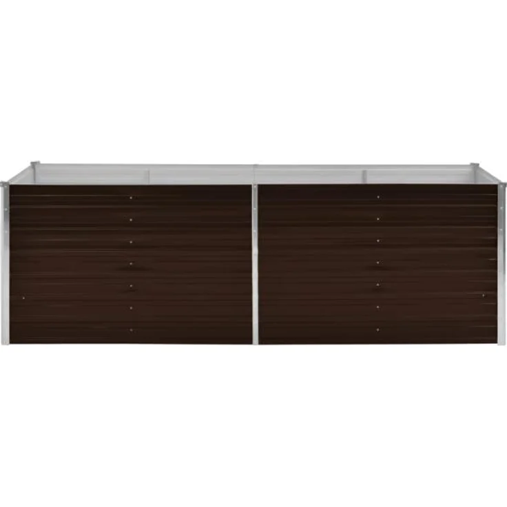 vidaXL Garten-Hochbeet Braun Rechteckig 240 x 80 x 77 cm Verzinkter Stahl – Bild 1