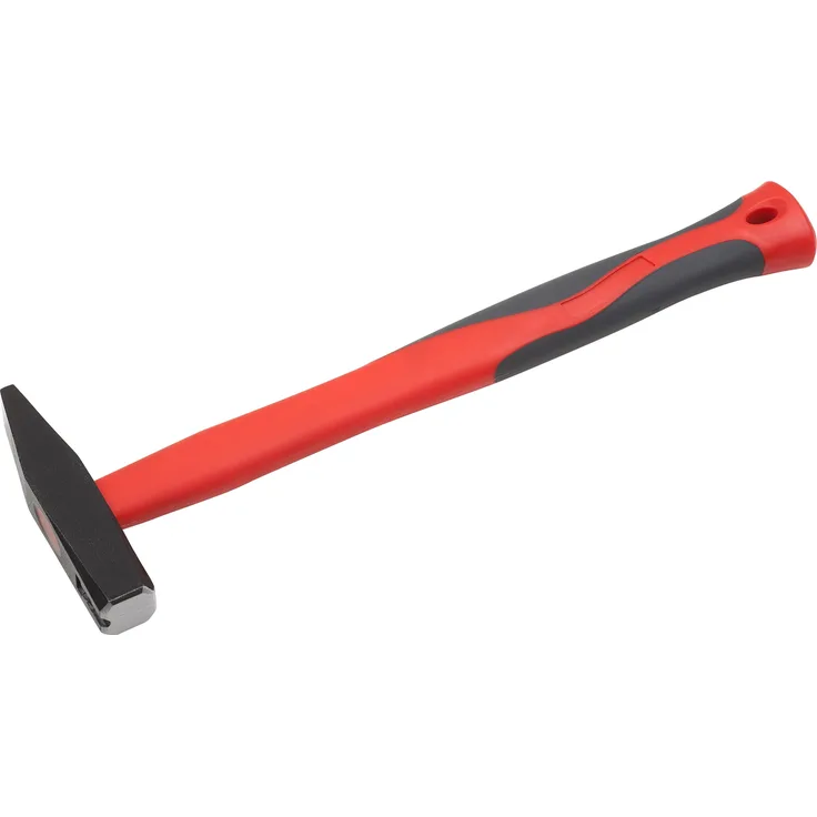 Meister Schlosserhammer - 200 g Kopfgewicht - Robuster Fiberglas-Stiel - Mit Nagelhalter - Stahlgusskopf - Ingenieurhammer mit magnetischer Einschlaghilfe - Hammer mit Glasfaser-Stiel - 2212250