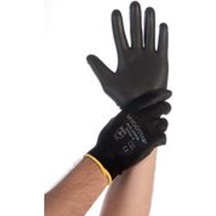 franz mensch Arbeitshandschuh BLACK ACE HYOSTAR, M schwarz, getauchter Handschuh: Nylon Strick mit PU-Be- - 12 Stück (33935)