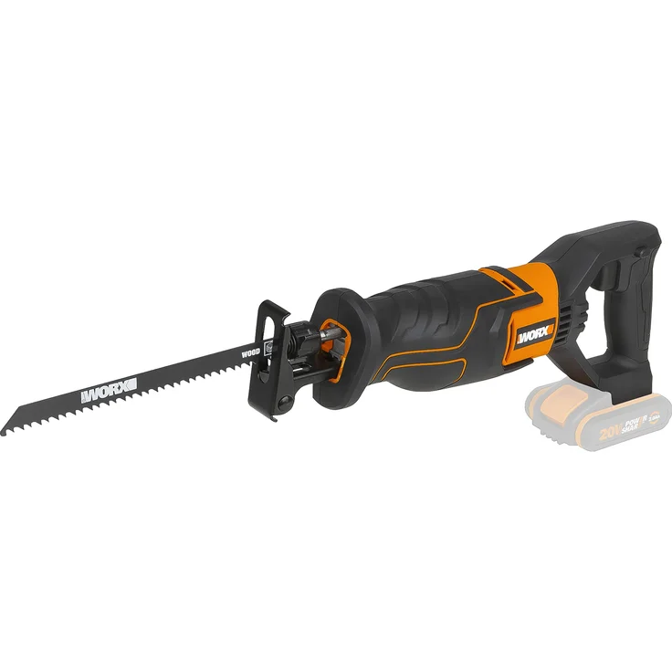 WORX WX500.9 Akku-Säbelsäge 20V ? Akkusäge zum Schneiden von Holz, PVC, Stahl u. v. m. ? Verstellbare Fußplatte, variable Geschwindigkeit ? Ohne Akku & Ladegerät – Bild 1