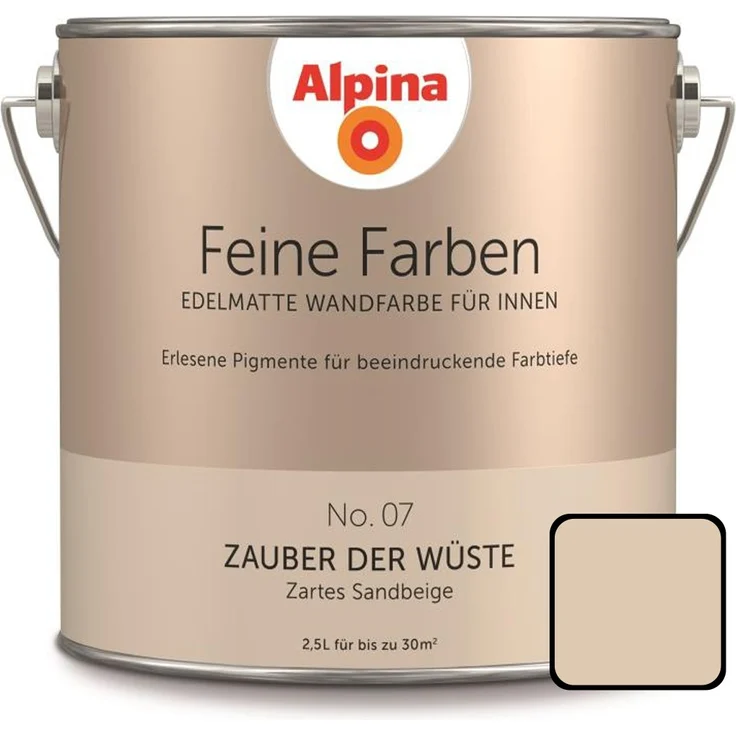 Alpina Feine Farbe No. 07 2,5 l, zartes sandbeige, Zauber der Wüste – Bild 1