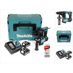 Makita DHR171 18 V 2-stufiger Brushless Akku Bohrhammer mit SDS Plus im Makpac + 2 x 6,0 Ah Akku + Ladegerät + 5 tlg. Hartmetall Bohrer Set für Mauerwerk und Beton