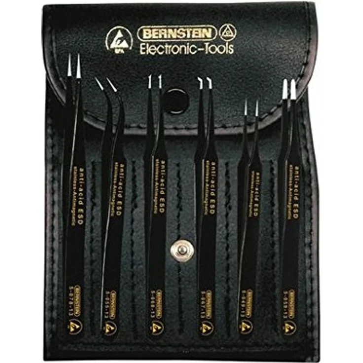 Bernstein Werkzeug GmbH 5-060 6-teiliger Satz ESD-Pinzetten für die SMD-Technik