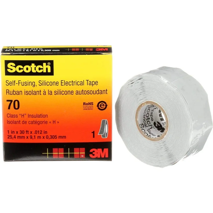 3M 80611438617 70 Scotch Band, Silikon Kautschuk, SelbstverschWeißend, 25 mm x 9 m