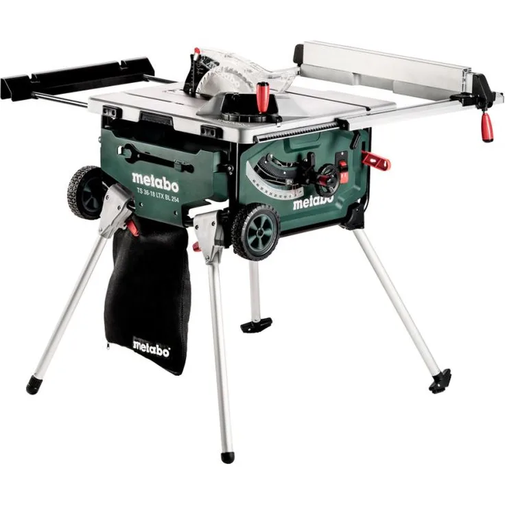 Metabo Akku-Tischkreissäge TS 36-18 LTX BL 254 mit Untergestell und Trolleyfunktion, ohne Akkupack, ohne Ladegerät - 613025850