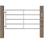 vidaXL 5-Rohr-Weidetor Stahl (95-170)×90 cm Silbern