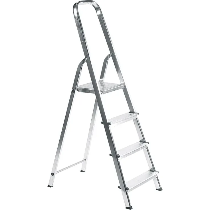 Elkop Haushaltsleiter, 4 Stufen, Aluminium Plattform Stahl, rutschhemmend profiliert