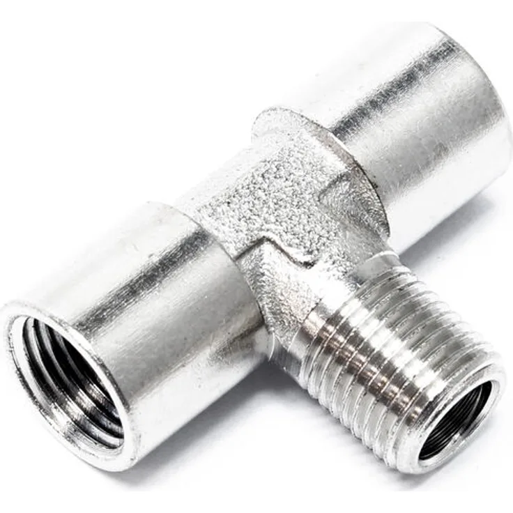Wiltec - Airbrush Adapter T-Stück mit 2x Innengewinde 9,51 mm (1-8) & 1x Außengewinde 9,51 mm (1-8)