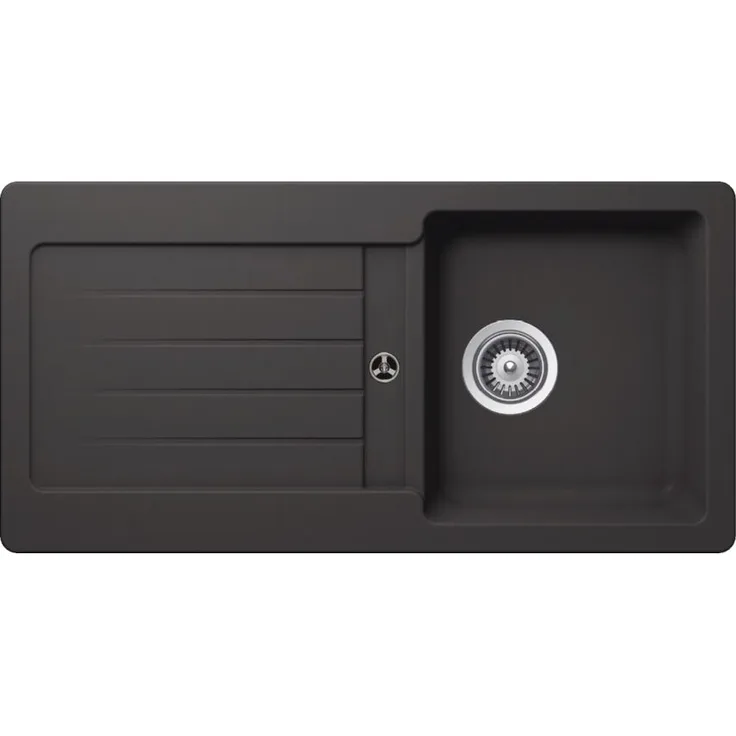 Victory Granitspüle S-VEL 860 gray mit Excentergarnitur Küchenspüle Einbauspüle ab 45er Schrank