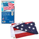 Annin Flagmakers Model 2270 American Flag Nylon SolarGuard NYL-Glo, 5x8 ft, 100% Made in USA with Sewn Stripes, Embroidered Stars and Brass Grommets