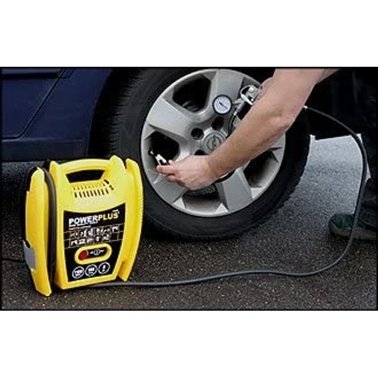 VARO POWX1705 elektrischer Druckluft Kompressor tragbar, 1.100 Watt 1,5 PS max. 8 bar, inkl. Zubehör Anschluß 230 Volt – Bild 3