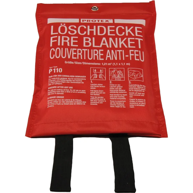 Protex Löschdecke P110 DIN EN 1869 110 x 110 cm im Poly-Bag