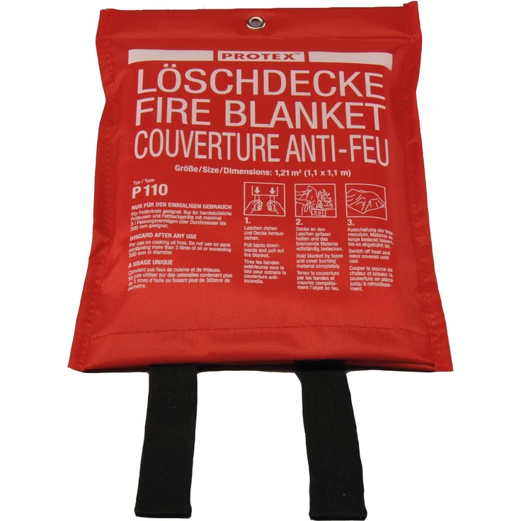 Protex Löschdecke P110 DIN EN 1869 110 x 110 cm im Poly-Bag