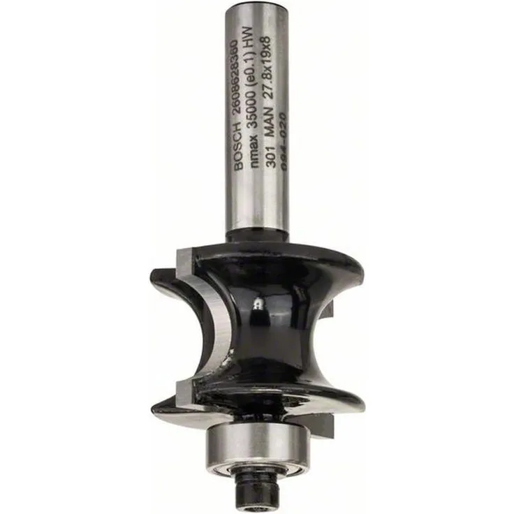 Bosch Professional Zubehör 2608628360 Halbstabfräser 8 mm, R1 6 mm, L 19 mm, G 63 mm