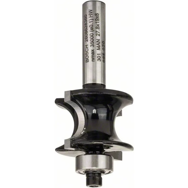 Bosch Professional Zubehör 2608628360 Halbstabfräser 8 mm, R1 6 mm, L 19 mm, G 63 mm
