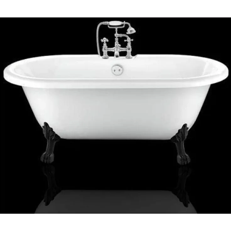 Rogier&mothes - Freistehende Badewanne mit Füßen CHELSEA Löwenfüße SCHWARZ 151 cm
