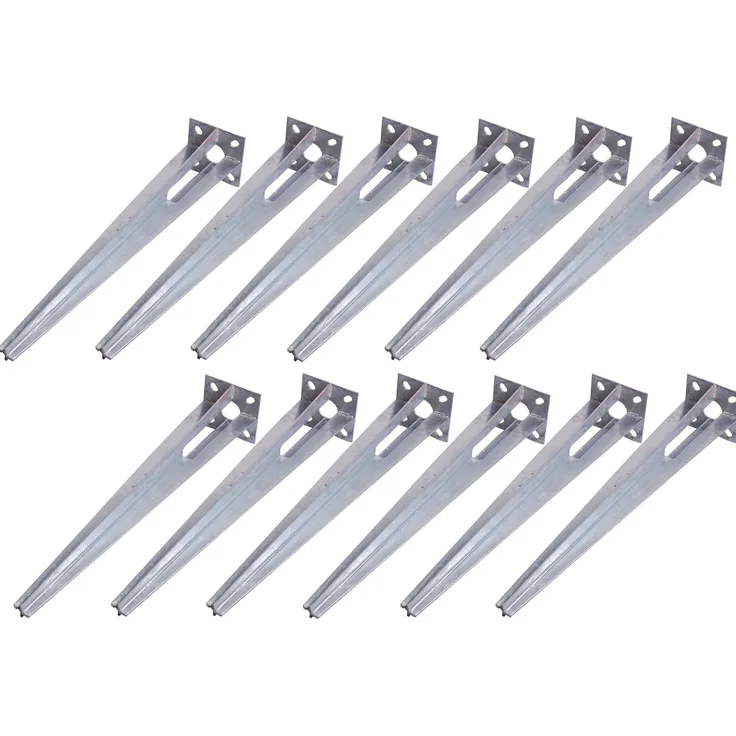 12x Zaunpfosten Einschlaghülse 40mm Bodenhülse Zaunpfahl Bodeneinschlaghülse