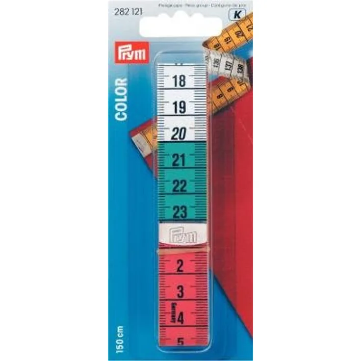 Prym Maßband Color 150 cm-cm, Poly-Fiber-Gewebe, gelb, farbige Dezimeter-Zonen