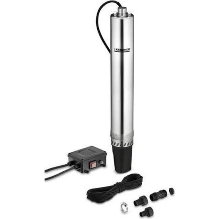 Kärcher BP 6 Deep Well 1.645-422.0 Tauchdruckpumpe 1.000 Watt 5.000 l/h Entwässerung max. Förderhöhe 55 m max. Förderdruck 5,5 bar max. Tauchtiefe 27 m max. Wassertemperatur 35 °C Kabellänge 30 m 13,7 kg