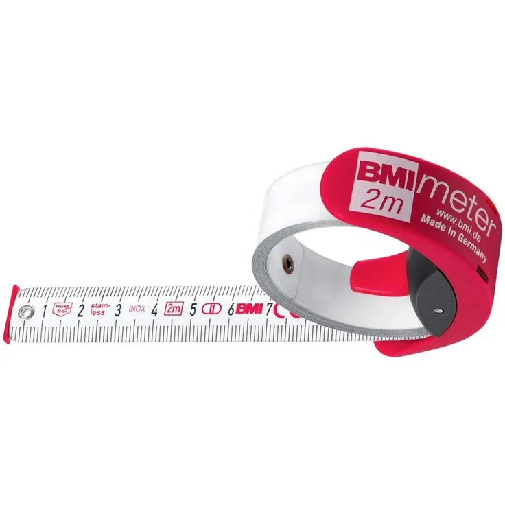 BMI 429341021 Maßband - Taschenbandmaß BMImeter 429 3 m langes Taschenmaßband mit rostfreiem Edelstahlband (weiß lackiert) Länge: 3 Meter, Breite 16 mm, Teilung-Skala: MM, 1 Stück