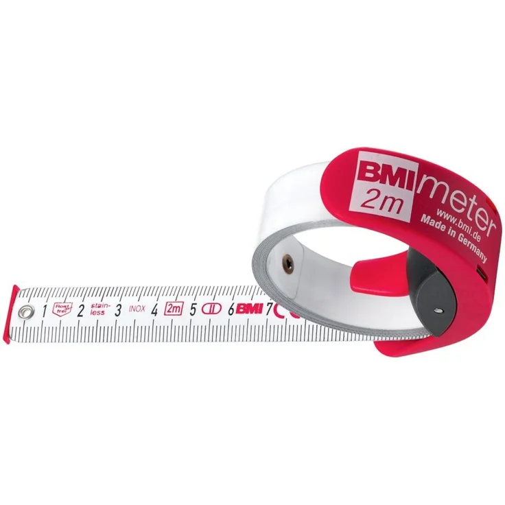 BMI 429341021 Maßband - Taschenbandmaß BMImeter 429 3 m langes Taschenmaßband mit rostfreiem Edelstahlband (weiß lackiert) Länge: 3 Meter, Breite 16 mm, Teilung-Skala: MM, 1 Stück