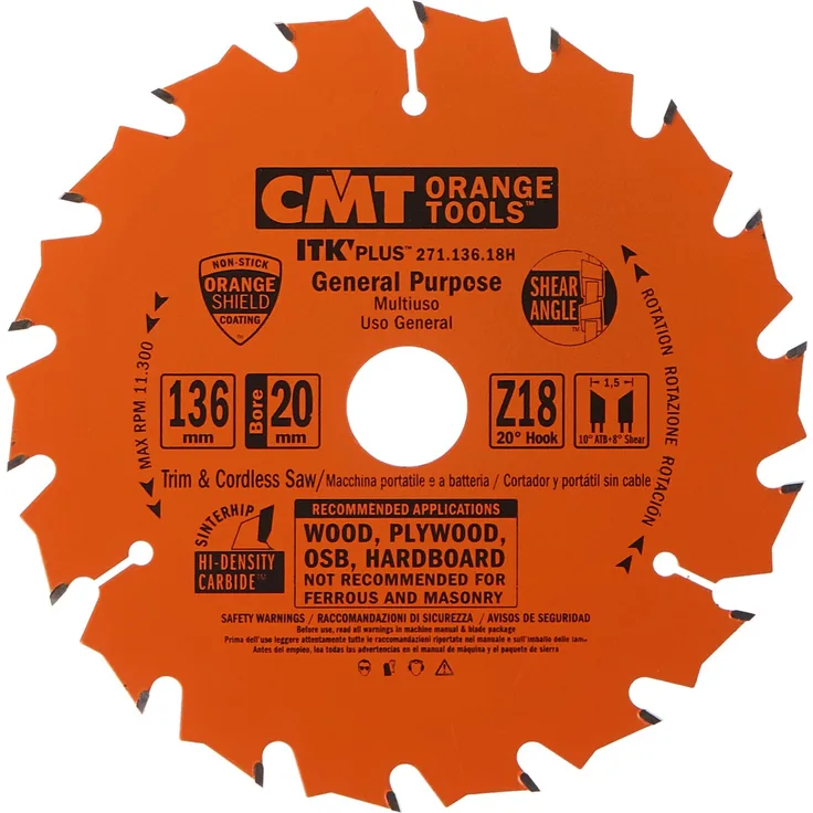 CMT Orange Tools 271.136.18h (Ultra ITK) Kreissägeblatt 160 x 1.5 x 20 Z 18