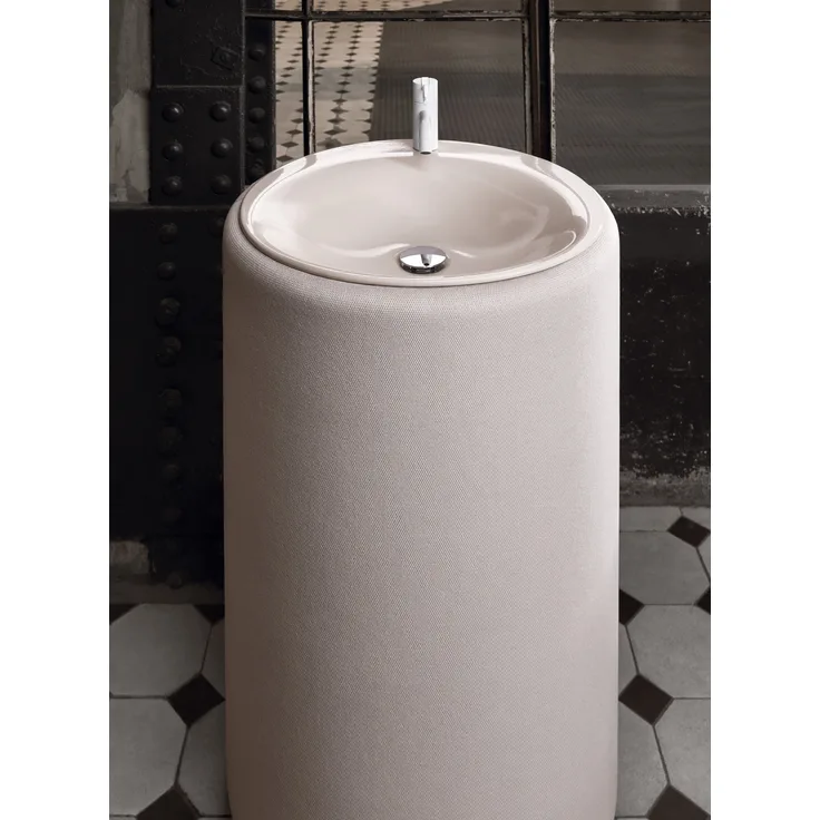 Bette Lux Oval Couture Freistehender Waschtisch ohne Hahnloch, A220TX 500 x 500 mm, Farbe: Weiß - A220-000TX