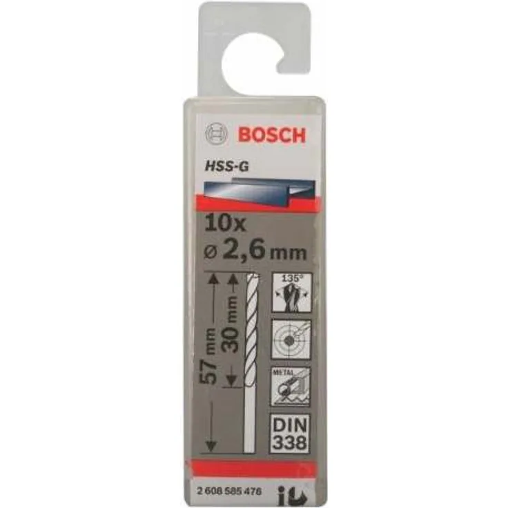 Bosch Professional Metallbohrer HSS-G geschliffen (10 Stück, Ø 2,6 mm) - Preisvergleich
