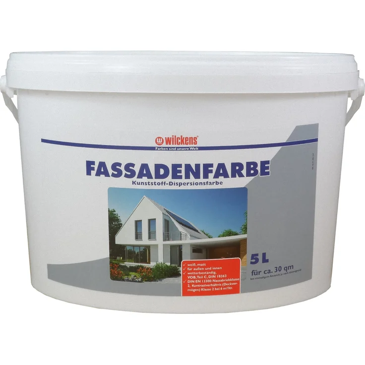 Wilckens - Wilckens 5l Fassadenfarbe Weiß Wandfarbe Außenfarbe Innenfarbe hochdeckend - weiß – Bild 1