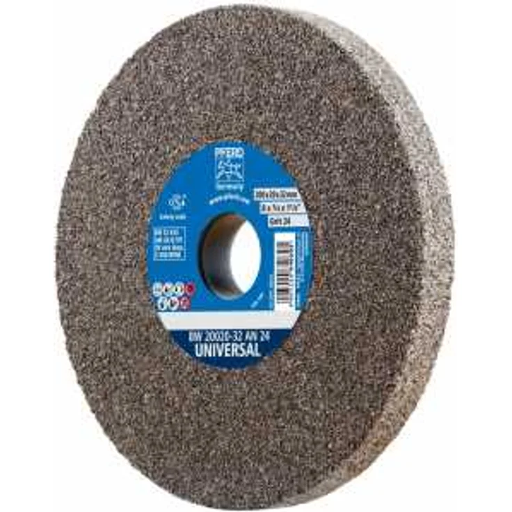 PFERD Schleifbockscheibe, 200x20x32mm ,Ausführung UNIVERSAL, Korngröße 24, Normalkorund, 39008435 – Universelle Schleifscheibe mit hoher Standzeit für den Einsatz auf dem Schleifbock – Bild 1