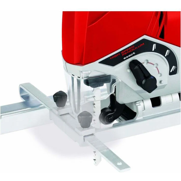 Einhell Stichsäge TE-JS 100 (750 W, max. 100 mm, 45° Schrägschnitt, Hubzahlregelung, 4-Stufen Pendelhub, Absaugadapter, Parallelanschlag, LED-Licht, Koffer) – Bild 3