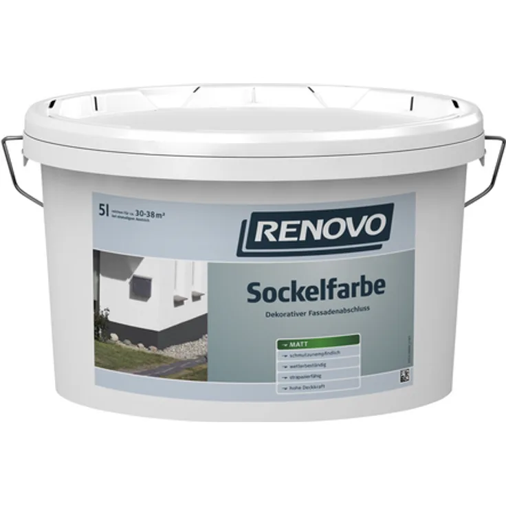 Renovo - Sockelfarbe, ca. 6 - 7,6 m²-l, dunkelbraun, matt, 5 l - braun