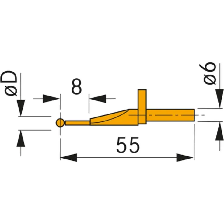 Tesa Messeinsatz aus VHM-1 mm Kugeldurchmesser (760228)