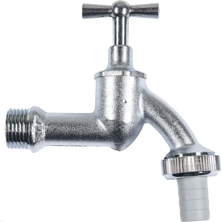 Auslaufventil 3/4 Knebel, matt-chrom Bewässerungszubehör