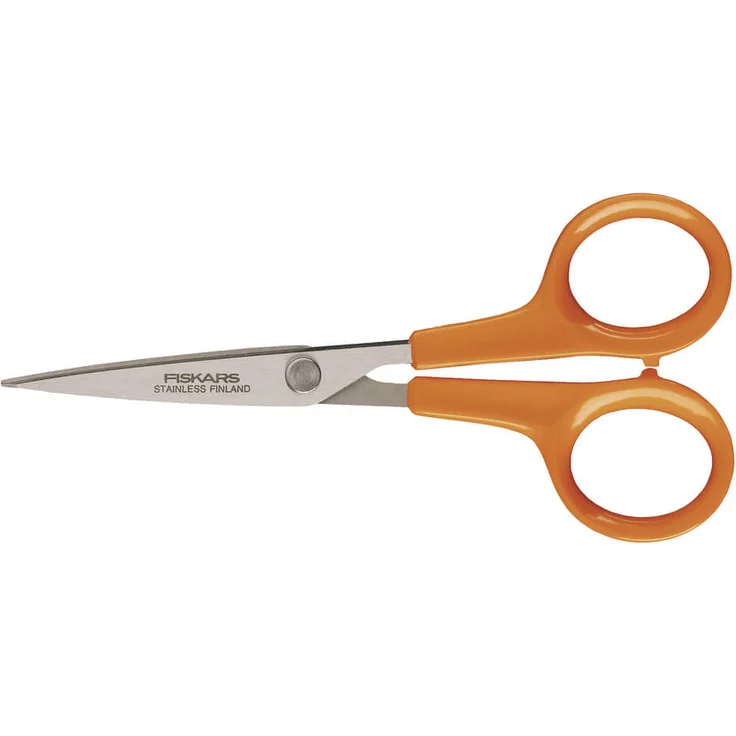 Fiskars Hobbyschere, Länge: 13 cm, Für Rechts- und Linkshänder, Rostfreie Stahl-Klinge-Kunststoff-Griffe, Orange, Classic, 1005154