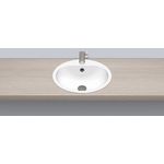 Alape EW 3 Einbaubecken, kreisförmig, Ø 475 mm, glasiert, Weiß, mit Hahnloch und Überlauf / Waschtisch / Waschbecken