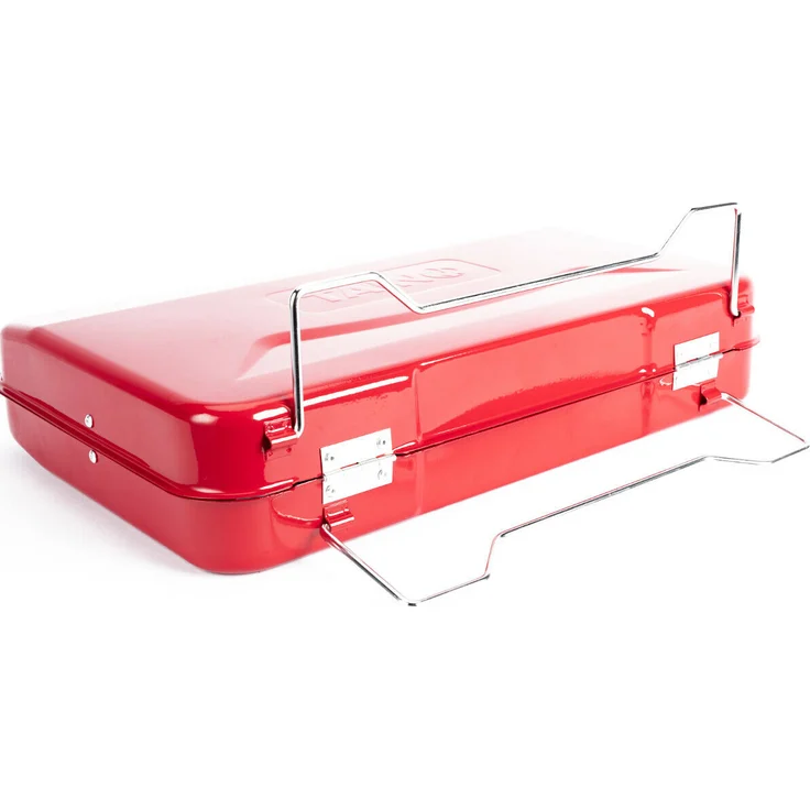 TAINO MOX Holzkohlegrill klein BBQ Koffergrill Camping-Grill Kohlegrill Retro-Stil klappbar Griller tragbar mobil Rot, 3,5 kg – Bild 4