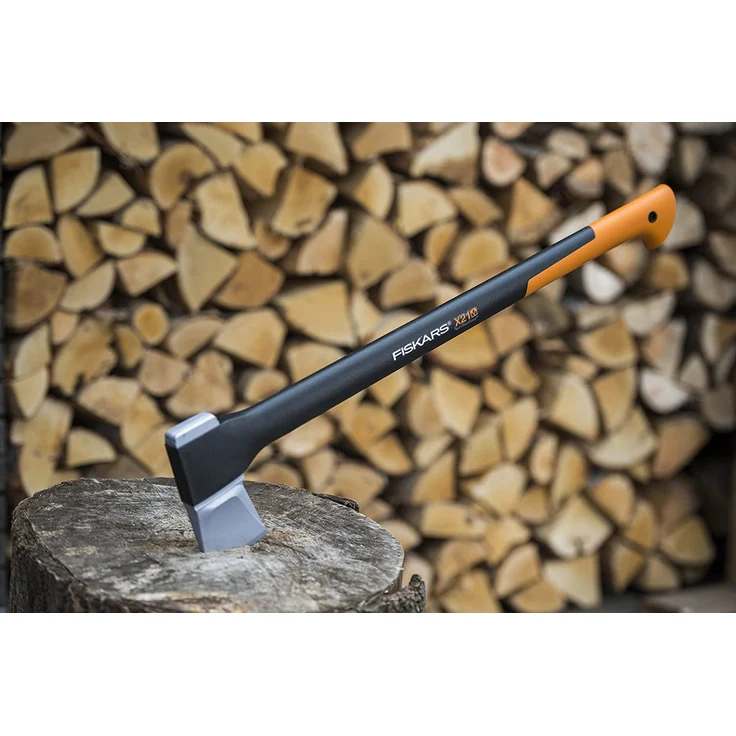 Fiskars Spaltaxt, Inklusive Klingen- und Transportschutz, Länge: 71 cm, Antihaftbeschichtet, Hochwertige Stahl-Klinge-Glasfaserverstärkter Kunststoff-Stiel, Schwarz-Orange, X21L, 1,63 kg, 1015642 – Bild 2