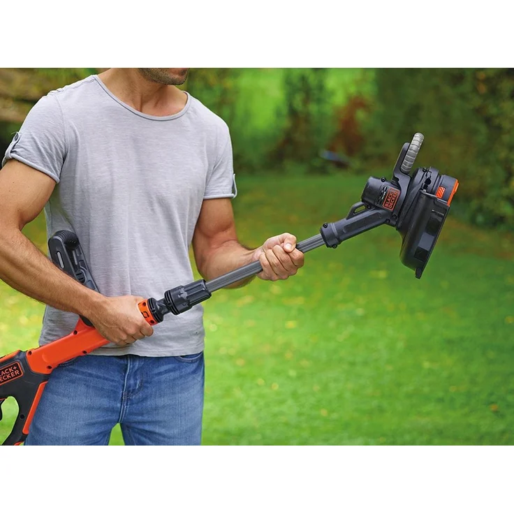 Black+Decker Akku-Rasentrimmer (18V 2,0Ah, 28 cm Schnittbreite, automatische Fadenverlängerung (AFS) für größere Flächen geeignet, ohne Akku und Ladegerät) STC1820PCB – Bild 7