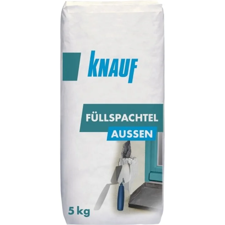 Knauf Füll-Spachtel Außen, 5-kg, universal einsetzbarer Außen-Spachtel, einsetzbare Außen-Spachtelmasse zum Ausbessern und Verfugen, extra beschädigungsresistent und witterungsbeständig – Bild 1