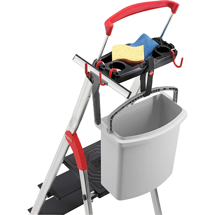 Hailo L100 TopLine, Alu-Sicherheits-Stehleiter, 4 Stufen – Bild 3