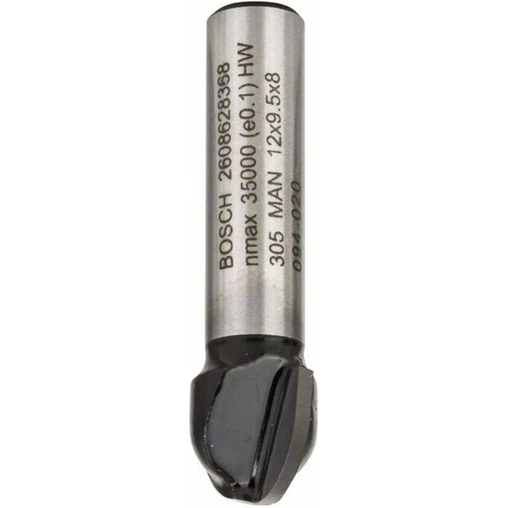 Bosch Professional Zubehör 2 608 628 368 Hohlkehlfräser 8 mm, R1 6 mm, D 12 mm, L 9,5 mm, G 40 mm – Bild 1