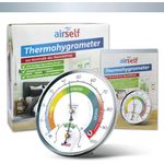 Airself Thermohygrometer - analog für innen und außen Raumthermometer und Feuchtigkeitsmesser in 1