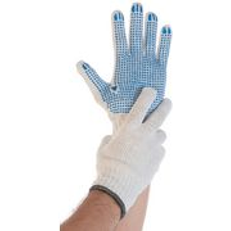 HYGOSTAR Arbeitshandschuh STRUCTA I, weiß, XS Feinstrick aus Polyester-Baumwollmischung, Handinnenseite - 12 Stück (33847)